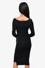 Off-White Black Ribbed Fray Detailed Cut Out Mini Dress Size 40