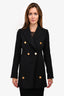 Proenza Schouler Black Wool/Cashmere Gold Buttoned Peacoat Size 0