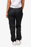 Palm Angels Black Nylon Jogger Pants with Logo Waistband Size M