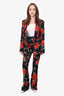 Nissa Black/Red Rose Pantsuit Size 2