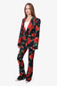 Nissa Black/Red Rose Pantsuit Size 2