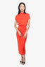 Greta Constantine Orange Ruched Jersey Dress Size Small