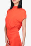 Greta Constantine Orange Ruched Jersey Dress Size Small