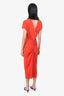 Greta Constantine Orange Ruched Jersey Dress Size Small