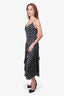 Caroline Constas Black Silk Polka-Dot Dress Size XS
