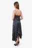 Caroline Constas Black Silk Polka-Dot Dress Size XS