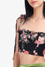 Reformation Black/Pink Floral Crop Top Size 0