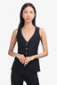 Smythe Black Wool Gold-Button Vest Size 2