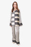 L'Academie White/Black Stripe Top and Pant Set Size XXS