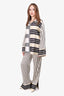 L'Academie White/Black Stripe Top and Pant Set Size XXS