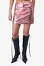 For Love & Lemons Pink Metallic Pocket Mini Skirt Size XS