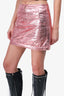 For Love & Lemons Pink Metallic Pocket Mini Skirt Size XS