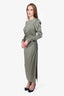 Zimmermann Green Long-Sleeve Draped Dress Size 0