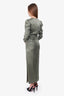 Zimmermann Green Long-Sleeve Draped Dress Size 0
