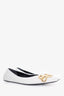 Balenciaga White BB Square Knife Ballet Flats Size 36