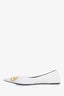 Balenciaga White BB Square Knife Ballet Flats Size 36