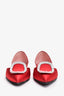 Roger Vivier Red Satin D'Orsay Flats Size 37