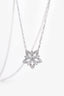 Van Cleef & Arpels 18K White Gold Diamond 'Lotus Openwork' Mini Pendant Necklace