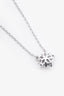 Van Cleef & Arpels 18K White Gold Diamond 'Lotus Openwork' Mini Pendant Necklace