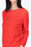 Isabel Marant Orange Alpaca Long Sleeve Distressed Seam Sweater Size 40