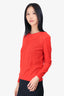 Isabel Marant Orange Alpaca Long Sleeve Distressed Seam Sweater Size 40