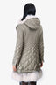 Ermanno Scervino Green Nylon/Fur Hooded Quilted Coat Size 46