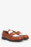 Miu Miu Brown/White Leather Penny Loafers Size 37