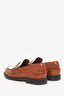 Miu Miu Brown/White Leather Penny Loafers Size 37