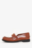 Miu Miu Brown/White Leather Penny Loafers Size 37