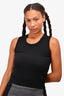 Saint Laurent Black Wool Sleeveless Top with Small YSL Logo Size S