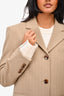 Samsoe Samsoe Beige Pinstripe Oversized Blazer (Size XXS) + Straight Leg Trouser (Size XS) Suit