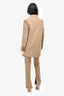 Samsoe Samsoe Beige Pinstripe Oversized Blazer (Size XXS) + Straight Leg Trouser (Size XS) Suit