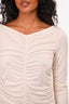 Samsoe Samsoe Beige Ruched 'Ulrika' Top Size XS
