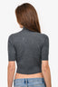Samsoe Samsoe Grey Wool Cableknit 'Grace' Cropped Turtleneck Sweater Size XS