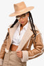 LAMARQUE Brown Faux Leather/Shearling 'Mariane' Cropped Coat Size S