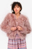 LAMARQUE Pink Feather Jacket Size XS