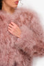 LAMARQUE Pink Feather Jacket Size XS