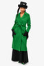 LAMARQUE Green Wool Blend 'Vanessa' Coat with Waist Tie Size S