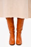 Gucci Brown Leather Horsebit Knee High Boots Size 37