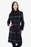 Mackage Black/Red Leather Belted Check Coat Size XS