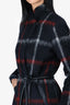 Mackage Black/Red Leather Belted Check Coat Size XS