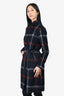 Mackage Black/Red Leather Belted Check Coat Size XS