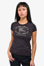 Burberry London Black Embellished Crew Neck Shirt Size S