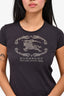 Burberry London Black Embellished Crew Neck Shirt Size S