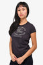 Burberry London Black Embellished Crew Neck Shirt Size S