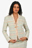 Pre-Loved Chanel™ 05P Pink/Green Tweed Jacket with Midi Skirt Set Size 36