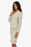 Pre-Loved Chanel™ 05P Pink/Green Tweed Jacket with Midi Skirt Set Size 36