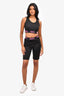 Gucci Black/Hot Pink Logo Band Bralette + Biker Shorts Set Size S