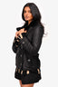 Burberry Brit Black Shearling Lambskin Double Breasted Belted Jacket Size 4 US