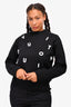 Louis Vuitton Black Letters Embroidered Sweaters Size S